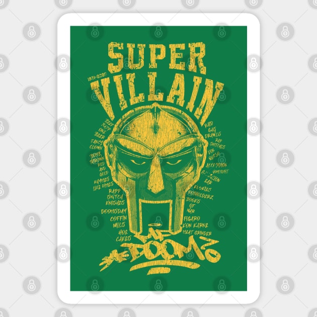 Villain MF Doom Yellow Magnet by Hoki Tross Creative